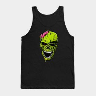 Biting Zombie Head Tank Top